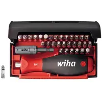 Wiha Bit Set Collector Standard 25 mm gemischt 32-teiliges Set 1/4 zoll C6,3 mit Box - 34686