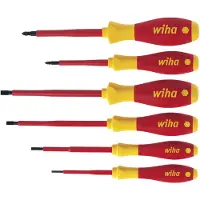Wiha Schraubendreher Set SoftFinish electric Schlitz, Pozidriv 6-teiliges Set - 25477