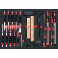 Ks Tools SCS Feilen-, Meißel- und Hammer-Satz, 18-teilig in 1/1 Systemeinlage