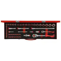 Gedore red R46004049 Steckschlüssel-Satz 1/4"+1/2" 49-teilig, 3300010