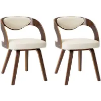 vidaXL Esszimmerstühle 2 Stk. Creme Bugholz und Kunstleder