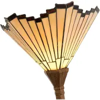 Clayre & Eef Tiffany Stehlampe MARLA, bronze / altmessing, für Wohn- / Esszimmer, Glas, Tiffany, Stehlampe