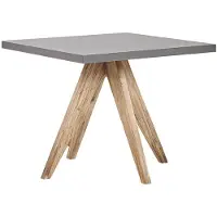 Beliani Gartenset Tisch 200x100 cm und 8 Hocker Beton Akazienholz-Gestell rustiklaler Look Gartenausstattung Gartenmöbel Garten und Terrasse