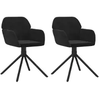 vidaXL Esszimmerstühle 2 Stk. Drehbar Schwarz Samt