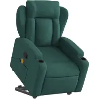 vidaXL Massagesessel mit Aufstehhilfe Dunkelgrün Stoff