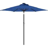 vidaXL Sonnenschirm mit Stahlmast Azurblau 225x225x212 cm
