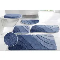 Otto Home Badematte "Josie, Badvorleger, Badezimmer Teppich" Gr. 61, blau (verlauf blau), H:20mm, Polyester, Badematten, Badematte, Badteppich, Badematten, rechteckig, rund & als 3-tlg. Set erhältlich