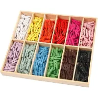 Creotime Kleine Wäscheklammer, Schwarz, Blau, Braun, Grün, Grau, Lila, Orange, Pink, Rot, Weiß, Gelb, 3 mm, 25 mm, 288 Stück(e)