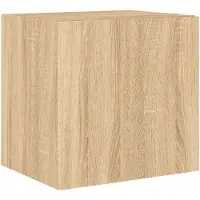 vidaXL TV-Wandschrank mit LED-Leuchten Sonoma-Eiche 40,5x35x40 cm