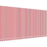 vidaXL Ersatzstoff für Markise Rot und Weiß 600x300 cm Polyester