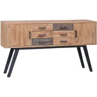 Natur24 Beistellschrank aus Teakholz 140 x 75 x 30 cm