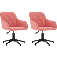 vidaXL Esszimmerstühle 2 Stk. Drehbar Rosa Samt