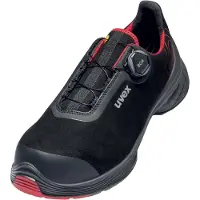 Uvex 1 G2 Sicherheitsschuh, S3 SRC BOA EN ISO 20345:2011 S3 SRC, schwarz/rot schwarz Größe 46