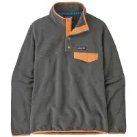 Patagonia Damen Lightweight Synchilla Snap-T Pullover - XS - Nickel w/Vivid Apricot