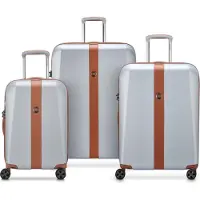 Delsey PARIS Promenade Hard 2.0 Expandable 4 Double Rolls Trolley L / M / S L Silver hellgrau 77cm