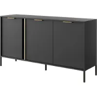 Meble Laski Sideboard Lars Kommode 153,1x39,5x81,4cm anthrazit gold