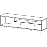 Feldmann-Wohnen Lowboard TV-Unterschrank Fernsehschrank 165cm Sand Grange Eiche 80142583