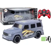 Lean Toys RC-Ferngesteuertes Auto mit Dinosaurier im Maßstab 1:10, Grau