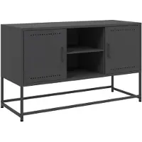 vidaXL TV-Schrank Schwarz 100,5x39x60,5 cm Stahl