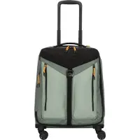 Piquadro Spike Trolley in Handgepäckgröße aus rezykliertem Stoff mit vier Rollen olive