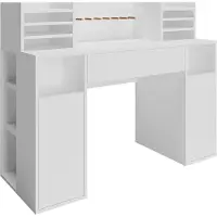 Vicco Schreibtisch Weiß 126.8 x 50 cm XL mit Regale, Model 40626