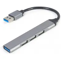 Gembird UHB-U3P1U2P3-02, USB 2.0 Type-A, Grau, 0,13 m, Windows 10, Windows 11, 17 mm, 104 mm