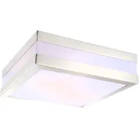 Globo Lighting Außenleuchte Edelstahl, Kunststoff opal, IP44, LxBxH: 285x285x85mm, exkl. 2x E27 LED 40W 230V