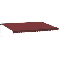 vidaXL Markise Manuell mit LEDs Weinrot 600x300 cm