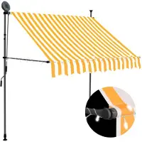 vidaXL Einziehbare Markise Handbetrieben mit LED 100 cm Weiß Orange