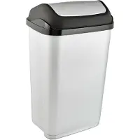 Markenlos Abfalleimer mit Schwingdeckel - 50 l, Grafitgrau