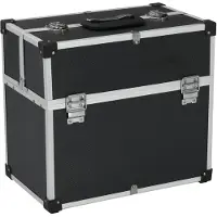 vidaXL Werkzeugkoffer 38x22,5x34 cm Schwarz Aluminum
