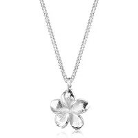 Elli Kette mit Anhänger "Halskette Frangipani Blüte 925 Silber" Gr. 55, silber, Halsketten, Damen, 55, ohne Stein, Silber 925 (Sterlingsilber), Kette mit Anhänger