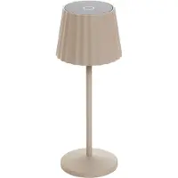 LINDBY LED-Akku-Tischleuchte Esali, beige, Metall, IP65