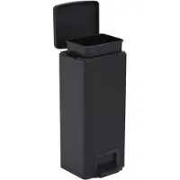 The Living Store Mülleimer mit Pedal Anti-Fingerabdruck 30 L Schwarz Edelstahl