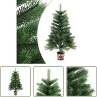 The Living Store Künstlicher Weihnachtsbaum Naturgetreue Nadeln 90 cm Grün
