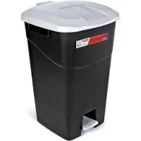 OEM Grau Abfalleimer 60 Liter mit Pedal, schwarzer Boden und grauem Deckel