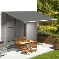 The Living Store Markisenbespannung Anthrazit 5x3,5 m