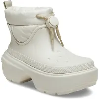 Crocs Stomp Puff Boot Stucco Women's Off White Stiefel