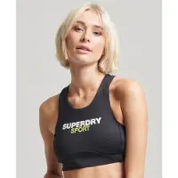 Superdry für Damen. WS311591A Core Active BH schwarz (L), Sportlich, Multisport, Recyceltes Polyester, Nachhaltig