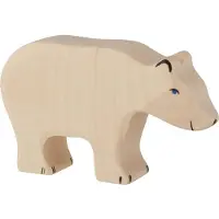Holztiger Eisbär aus Holz - fressend