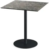 Essentials Urban Terrassentisch Schwarz gestell + Galaxy Marble HPL 70x70 cm