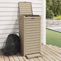 The Living Store Outdoor-Mülltonne Hellbraun 41x41x86 cm Polypropylen