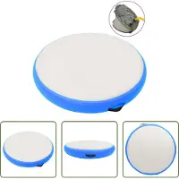 The Living Store Aufblasbares Gymnastik-Kissen mit Pumpe 100x100x10 cm PVC Blau