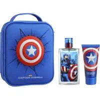 FRAGRANCES FOR CHILDREN - Captain America Geschenkset EDT 100 ml, Duschgel 100 ml und Kosmetiktasche 100ml