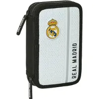 Safta Real Madrid First Kit 24/25 Double Filled Mäppchen 28 Einheiten Weiß,Schwarz Mann Weiß,Schwarz One Size