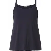Base Level Curvy Spaghettitop "Alexa", Damen, Gr. 54 (56), blau (marine), Jersey, Obermaterial: 94% Viskose, 6% Elasthan, unifarben, figurbetont hüftbedeckend, Tops Spaghettitop, Verstellbare Träger