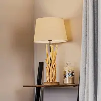 ONLI Tischlampe Agar , creme / amber, für Wohn- / Esszimmer, Textil / Stoff / Seide, Tischlampe