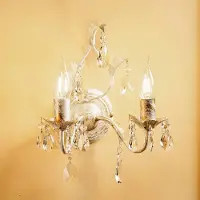 ONLI Kristall Wandlampe Teresa , dimmbar, creme / amber, für Wohn- / Esszimmer, Metall, Antik, Wandleuchte, Wandlampe Innen