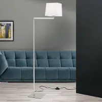 Orion Textil-Stehlampe Carlton, nickel matt