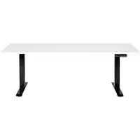Beliani Schreibtisch Weiß & Schwarz Melamin 180x80cm Elektrisch Höhenverstellbar Rechteckig mit USB Metallgestell Modern Büro Steh-Sitz-Tisch Stehtisch